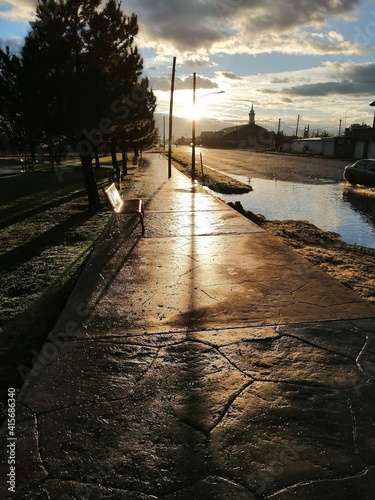 sunset in the city