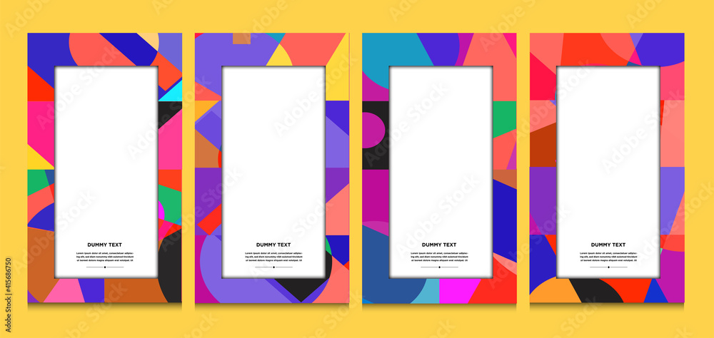 Vector colorful geometric curve frame and border background for Summer