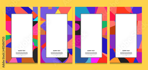 Vector colorful geometric curve frame and border background for Summer