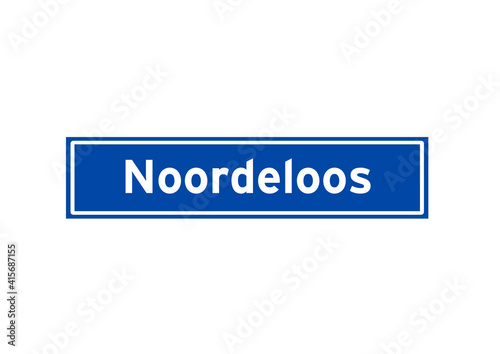 Noordeloos isolated Dutch place name sign. City sign from the Netherlands. photo
