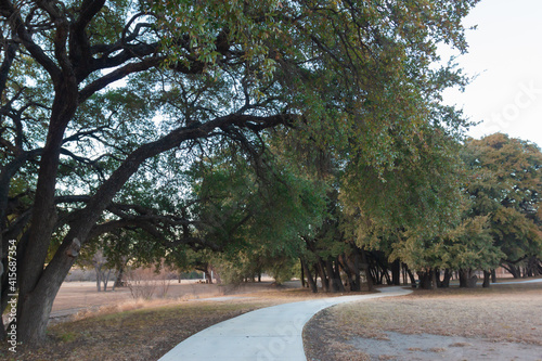Billede på lærred gordon wood stadium Brownwood  Texas walking trail late afternoon