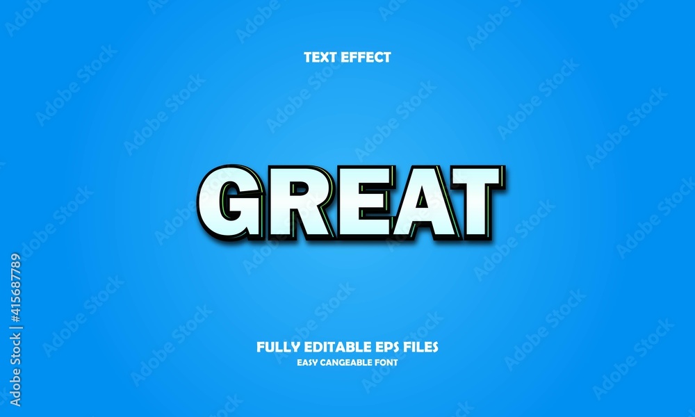 Editable text effect great title style