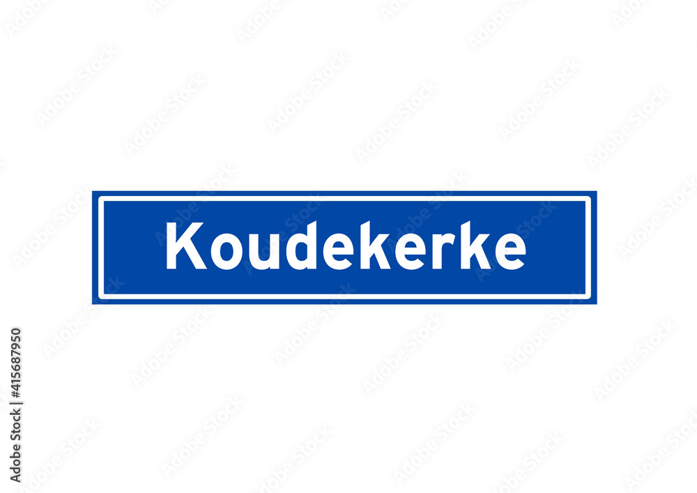 Koudekerke isolated Dutch place name sign. City sign from the Netherlands. Koudekerke isolated Dutch place name sign. City sign from the Netherlands.