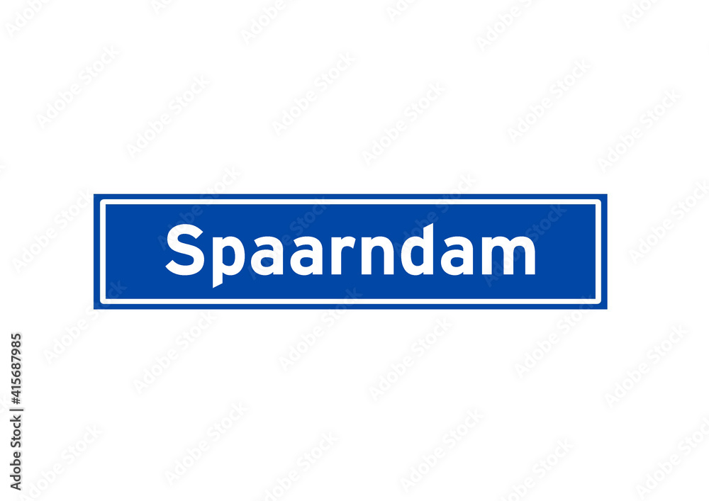 Spaarndam isolated Dutch place name sign. City sign from the Netherlands. Spaarndam isolated Dutch place name sign. City sign from the Netherlands.