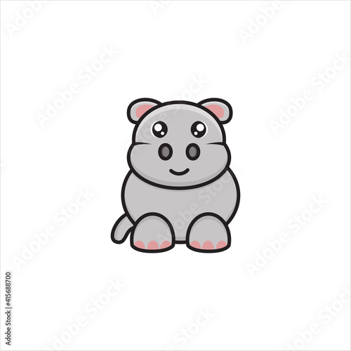 cute hippo mascot design vector eps 10 on white background