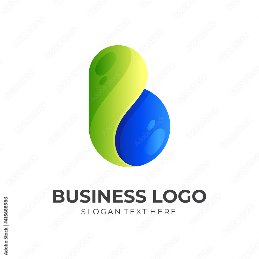 Simple letter B logo and 3d colorful logo vector Simple letter B logo and 3d colorful logo vector