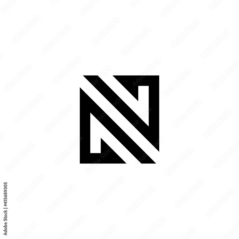 Letter NG N symbol outline logo design. Minimalist monochrome monogram. Elegant universal vector design Letter NG N symbol outline logo design. Minimalist monochrome monogram. Elegant universal vector design