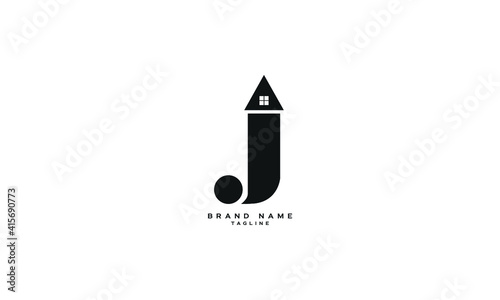 J HOUSE, Real Estate Business Logo Template, Building, Property Development, and Construction Logo Vector Design