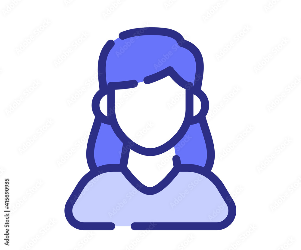 person woman user single isolated icon with dash or dashed line style person woman user single isolated icon with dash or dashed line style