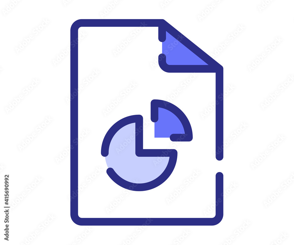 pie chart report document single isolated icon with dash or dashed line style pie chart report document single isolated icon with dash or dashed line style