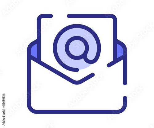 email envelope letter single isolated icon with dash or dashed line style