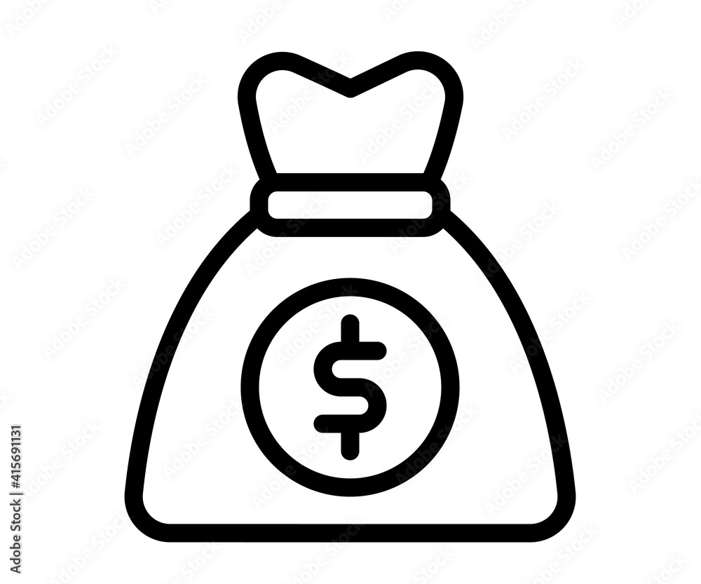 grab bag wealth treasure single isolated icon with outline line style grab bag wealth treasure single isolated icon with outline line style
