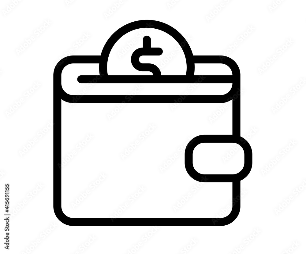 wallet wealth billfold single isolated icon with outline line style wallet wealth billfold single isolated icon with outline line style