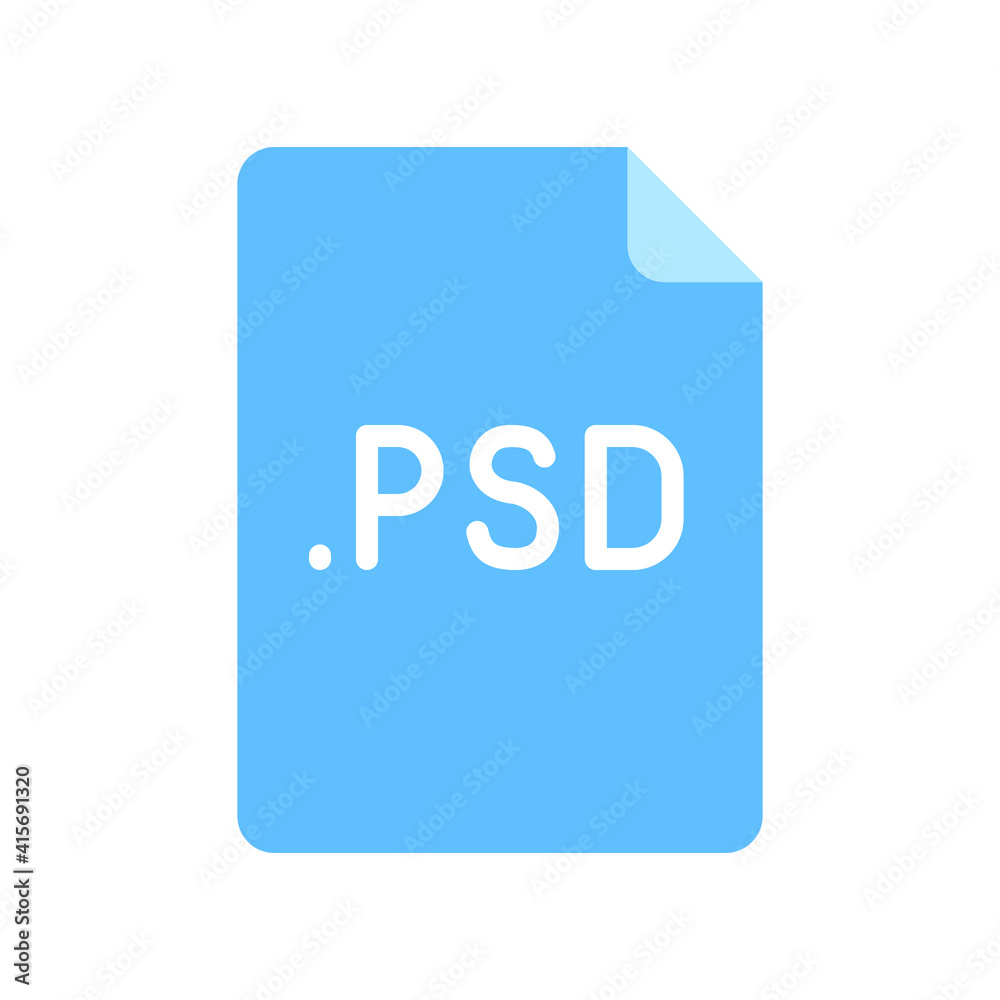 PSD file format flat icon. Linear style sign for mobile concept and web design. Simple color symbol. Vector illustration isolated on white background. EPS 10. PSD file format flat icon. Linear style sign for mobile concept and web design. Simple color symbol. Vector illustration isolated on white background. EPS 10.