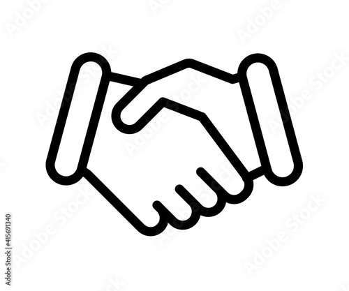deal handshake agreement single isolated icon with outline line style