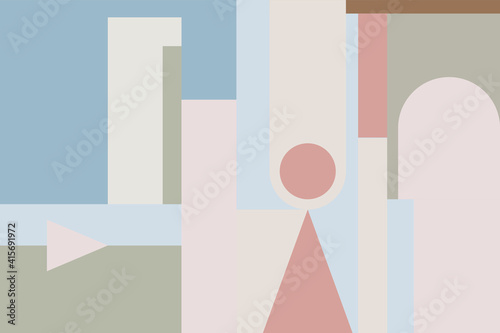 Morandi color simple geometric carpet