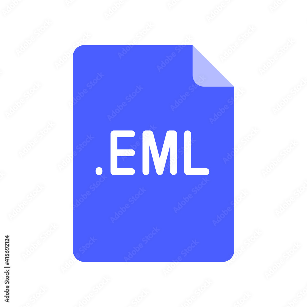 EML file format flat icon. Linear style sign for mobile concept and web design. Simple color symbol. Vector illustration isolated on white background. EPS 10. EML file format flat icon. Linear style sign for mobile concept and web design. Simple color symbol. Vector illustration isolated on white background. EPS 10.