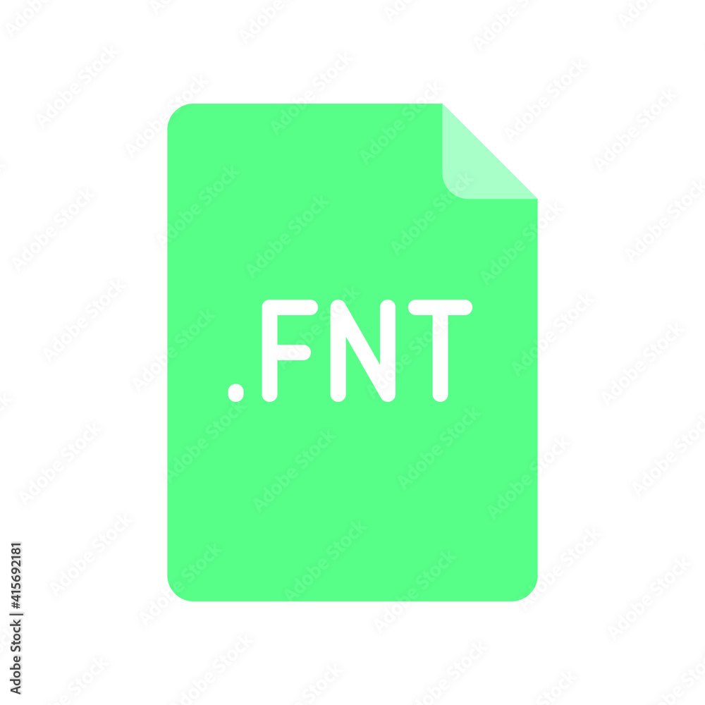 FNT file format flat icon. Linear style sign for mobile concept and web design. Simple color symbol. Vector illustration isolated on white background. EPS 10. FNT file format flat icon. Linear style sign for mobile concept and web design. Simple color symbol. Vector illustration isolated on white background. EPS 10.