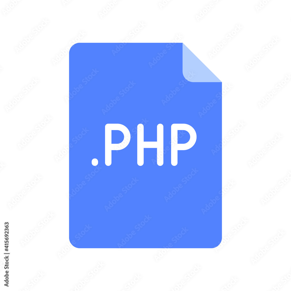 PHP file format flat icon. Linear style sign for mobile concept and web design. Simple color symbol. Vector illustration isolated on white background. EPS 10. PHP file format flat icon. Linear style sign for mobile concept and web design. Simple color symbol. Vector illustration isolated on white background. EPS 10.