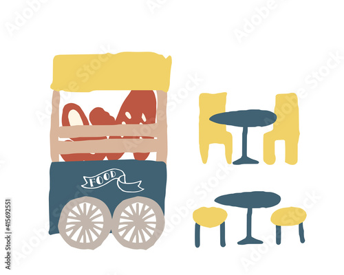 カフェの移動販売車　Cafe mobile sales car