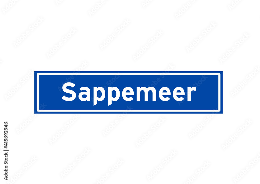 Sappemeer isolated Dutch place name sign. City sign from the Netherlands.