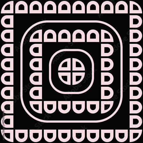 Ornament black and white pattern. Vector pattern.