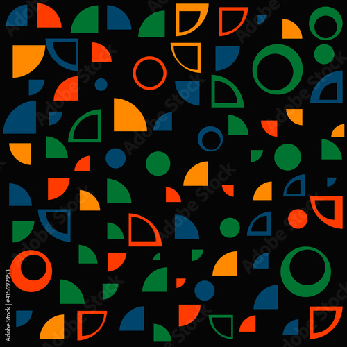 Trump Quarters and circles abstract pattern. Vector.