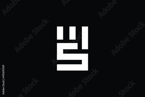 Tableau sur toile Minimal Innovative Initial SM logo and MS logo