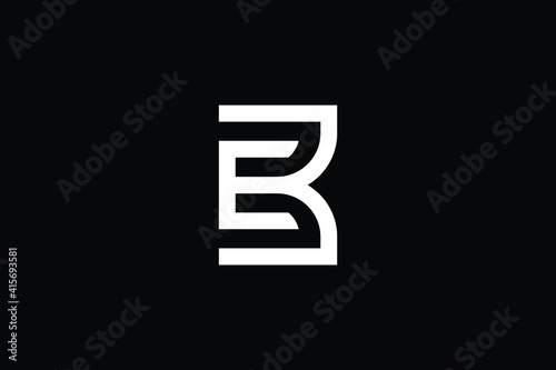 Minimal Innovative Initial BE logo and EB logo. Letter BE EB creative elegant Monogram. Premium Business logo icon. White color on black background photo