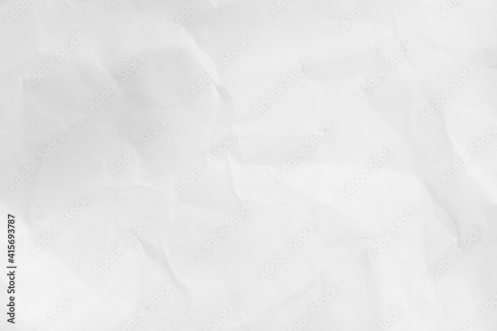 Recycled crumpled white paper texture or paper background for design with copy space for text or image
