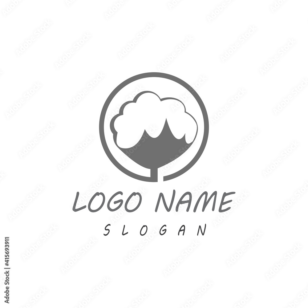 Cotton Logo Template vector symbol nature Cotton Logo Template vector symbol nature