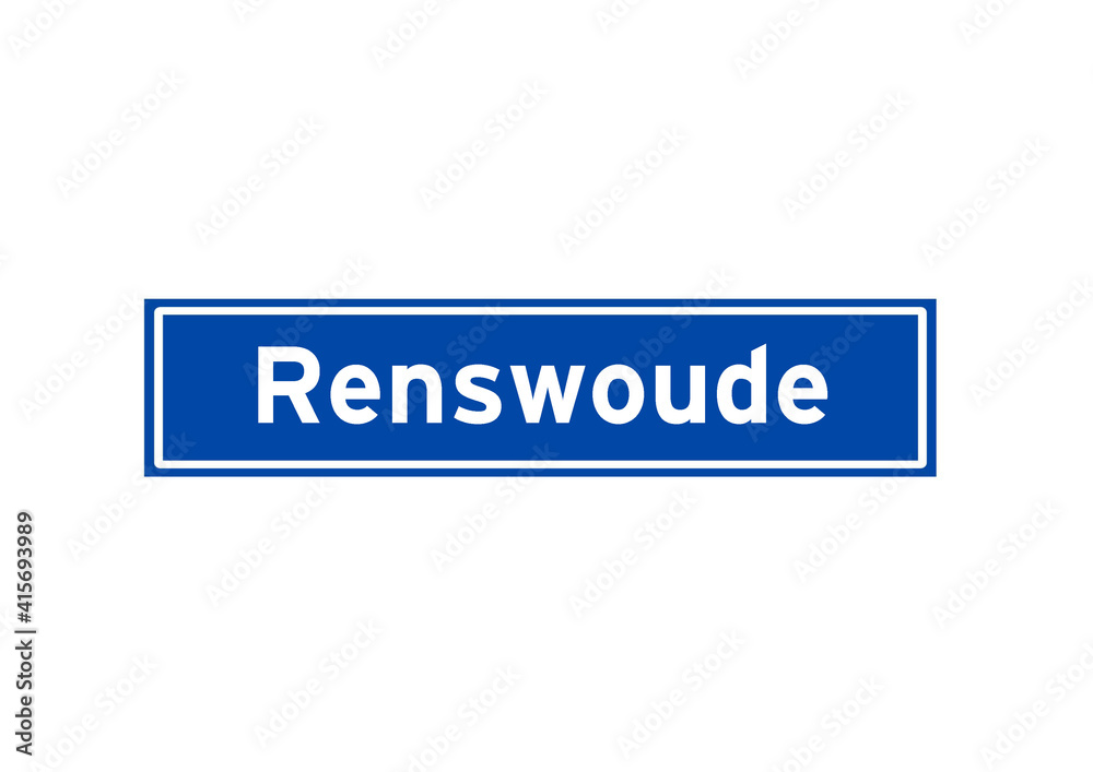 Renswoude isolated Dutch place name sign. City sign from the Netherlands. Renswoude isolated Dutch place name sign. City sign from the Netherlands.