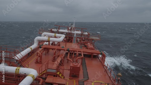  Roll of LNG tanker in stormy sea