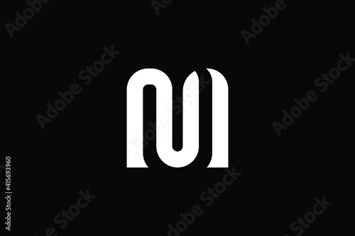 Minimal Innovative Initial MN logo and NM logo. Letter MN NM creative elegant Monogram. Premium Business logo icon. White color on black background
