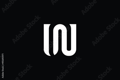 Minimal Innovative Initial WN logo and NW logo. Letter WN NW creative elegant Monogram. Premium Business logo icon. White color on black background