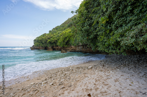 Rocky beach created from dead coral