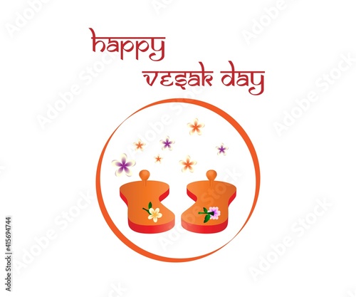 Indian Buddha Purnima festival(vesak day) with text, illustration is showing Buddha seating and absorbed in meditation 