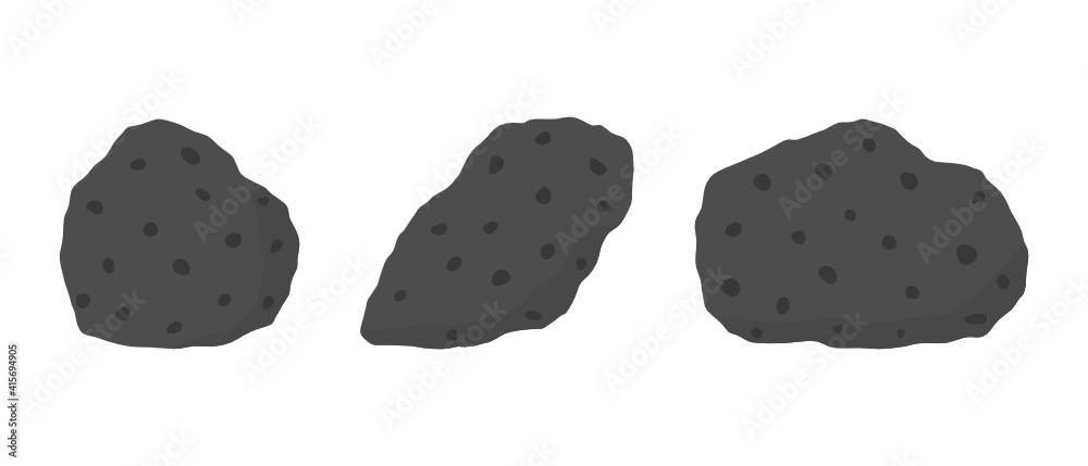 Basalt hand specimen. Mafic extrusive igneous rock