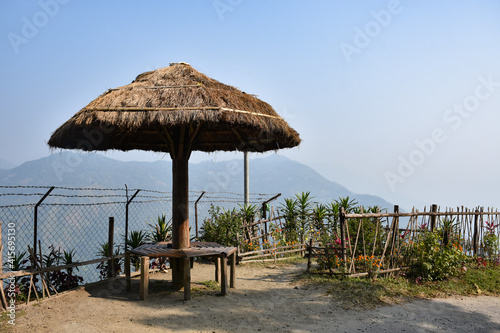 Canvas Print Tourist view point in Sittong, Darjeeling overlooking scintillating view