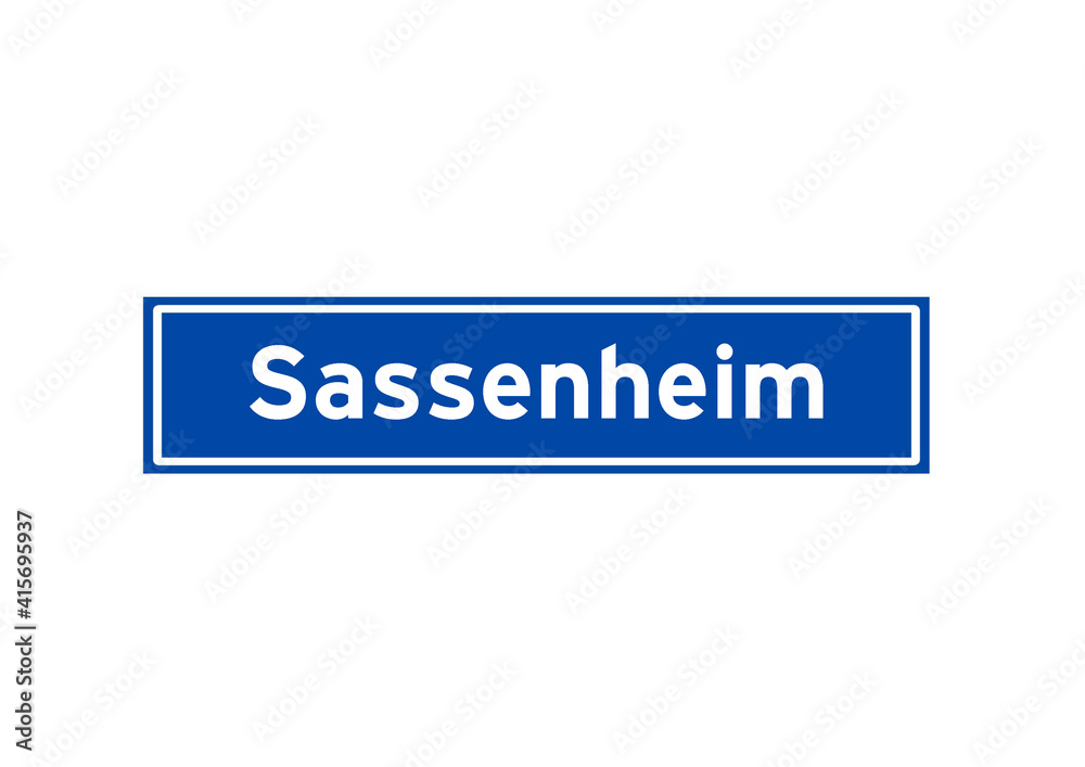 Sassenheim isolated Dutch place name sign. City sign from the Netherlands.