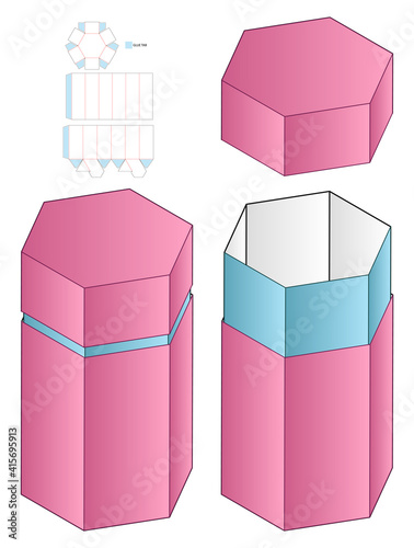 Box packaging die cut template design. 3d mock-up