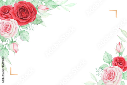Watercolor roses floral perfect for wedding invitation, greeting card or other print design © R&A Studio