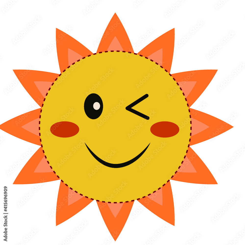 Cute sun vector