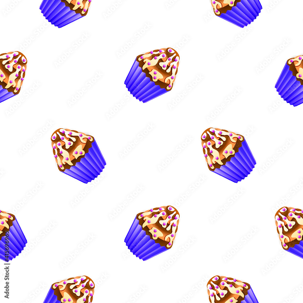Seamless Pattern Abstract Elements Cupcake Sweet Birtday Vector Design Style Background Illustration Seamless Pattern Abstract Elements Cupcake Sweet Birtday Vector Design Style Background Illustration