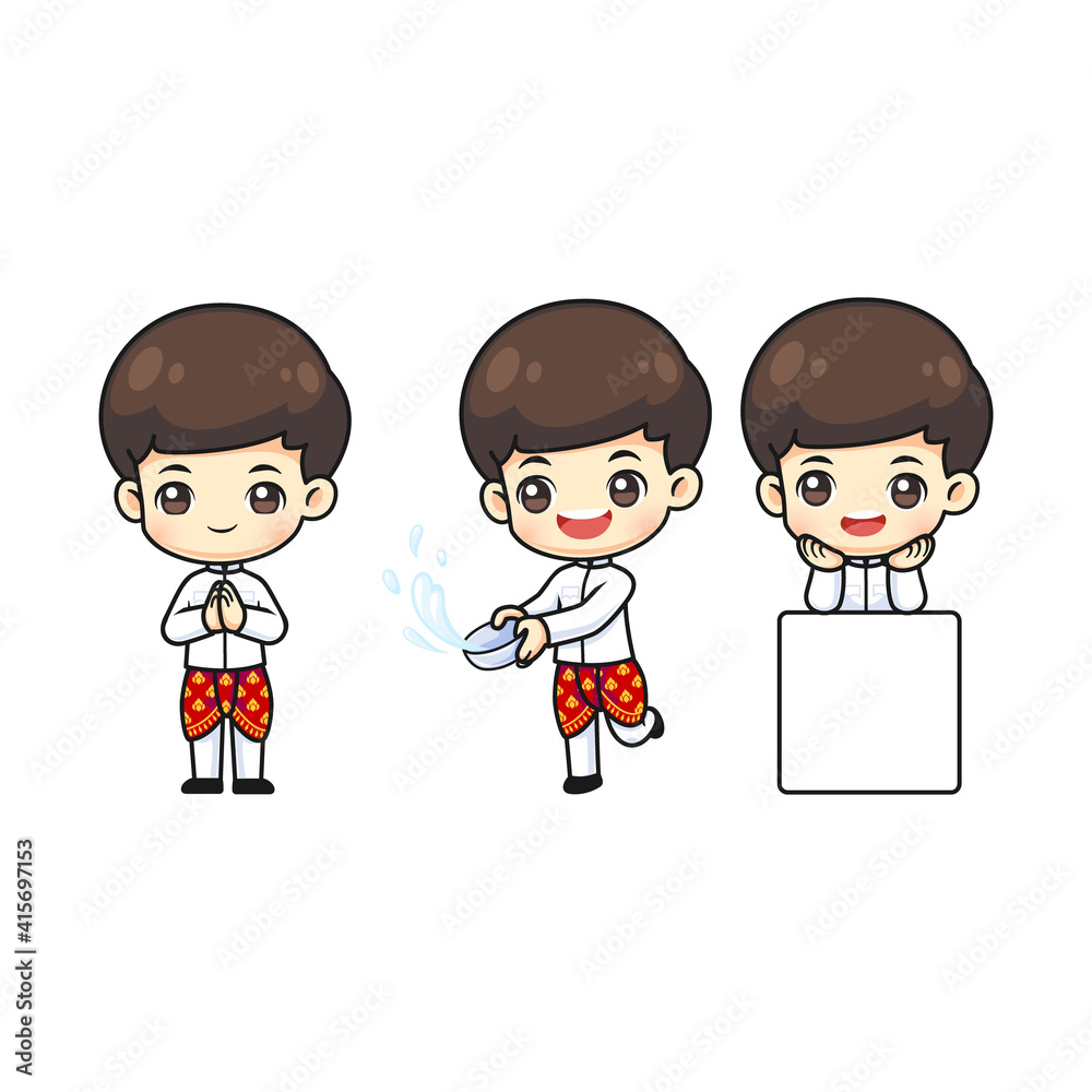 Collection of cute thai boy wear thailand traditional costume Collection of cute thai boy wear thailand traditional costume