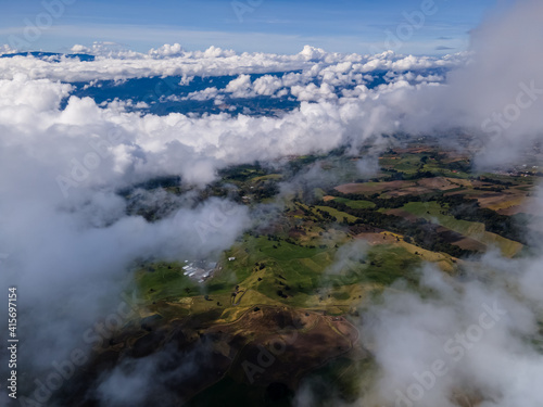 Beautiful aerial view of the Meadow hills in Cartago Costa Rica  © Gian
