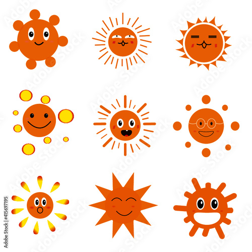 Various sun graphic vector