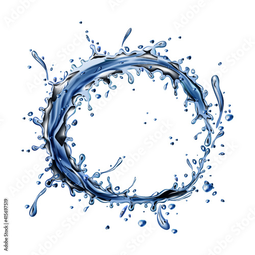 Water splash circle vector