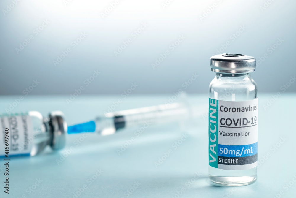 Vaccine Covid 19 or coronavirus and syringe injection. It use for prevention, immunization and treatment from infection coronavirus or Covid-19. Medicine infectious concept. Vaccine Covid 19 or coronavirus and syringe injection. It use for prevention, immunization and treatment from infection coronavirus or Covid-19. Medicine infectious concept.