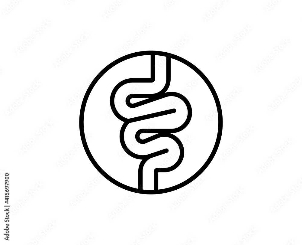 Digestion line icon. Vector symbol in trendy flat style on white background. Digestion sing for design.